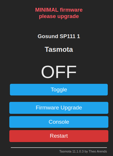 Tasmota Minimal Firmware Tasmota Minimal Firmware